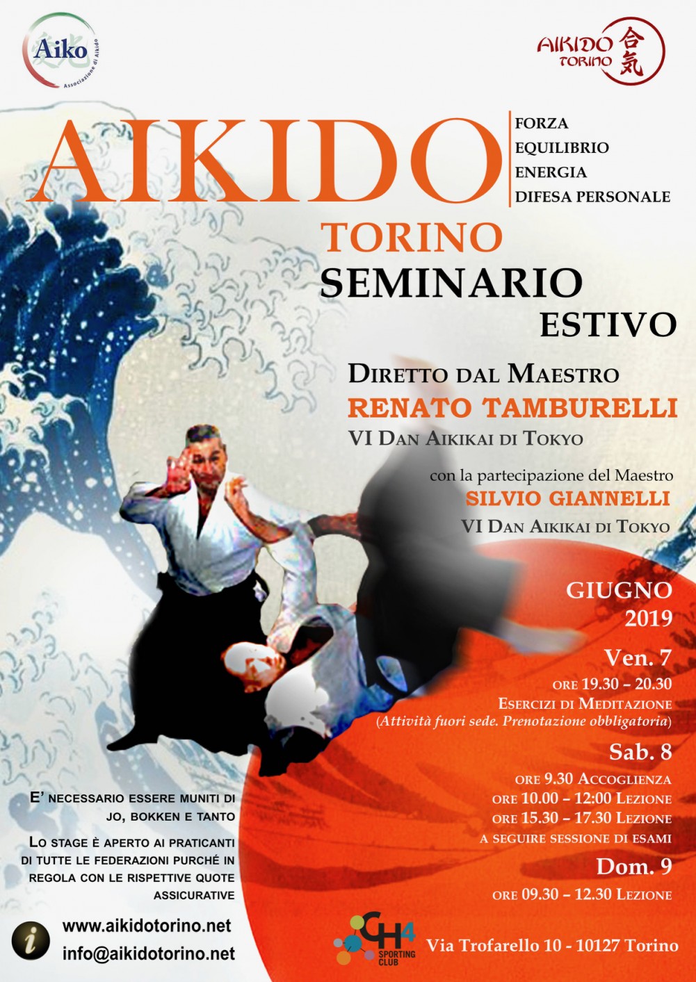 Seminario Aikido giugno 2019 Torino Maestro Tamburelli